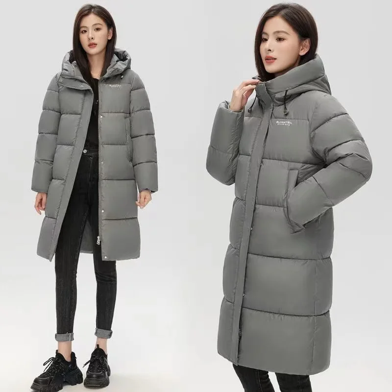 Parka longue à capuche pour femme, doudounes, parkas chaudes, vêtements de neige en coton optique pour femme, veste d\'hiver, nouveau, 2023