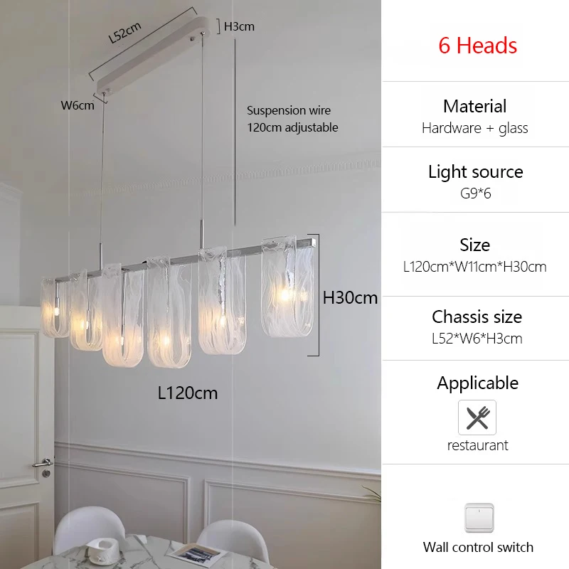 Cloud Ribbon Glazen Kroonluchters led wit Gebogen licht Luxe Designer Licht voor Villa Living Eetkamer Slaapkamer eetkamer Lamp