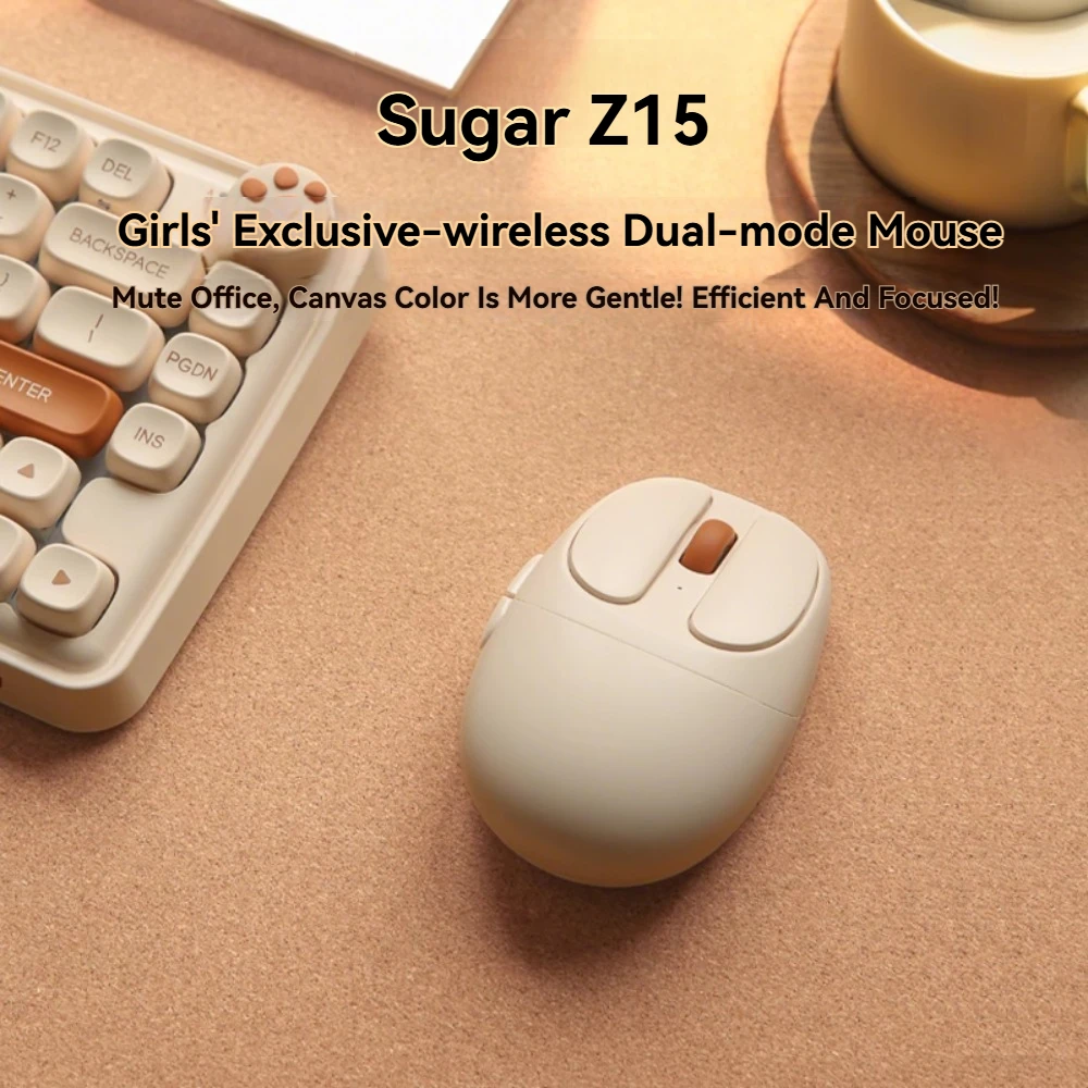 

Z15 Canvas White Mouse Wireless Bluetooth Lightweight Portable Custom Cute Girl Silent Office Gaming Mouse Laptops Accessories
