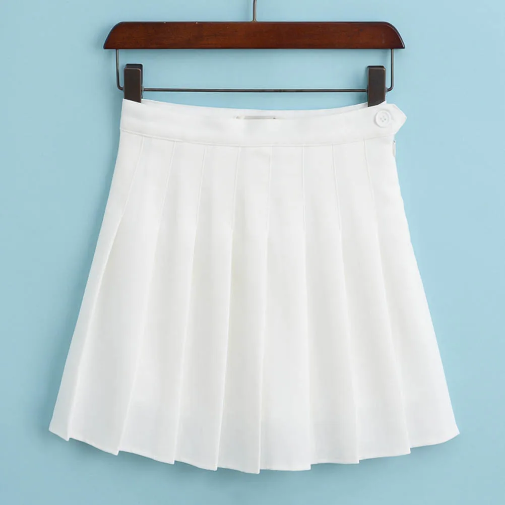 

High Waist Tennis Skirt Pleated Short Skirt for Women Lightweight Comfortable Active Wear Easy Care School White