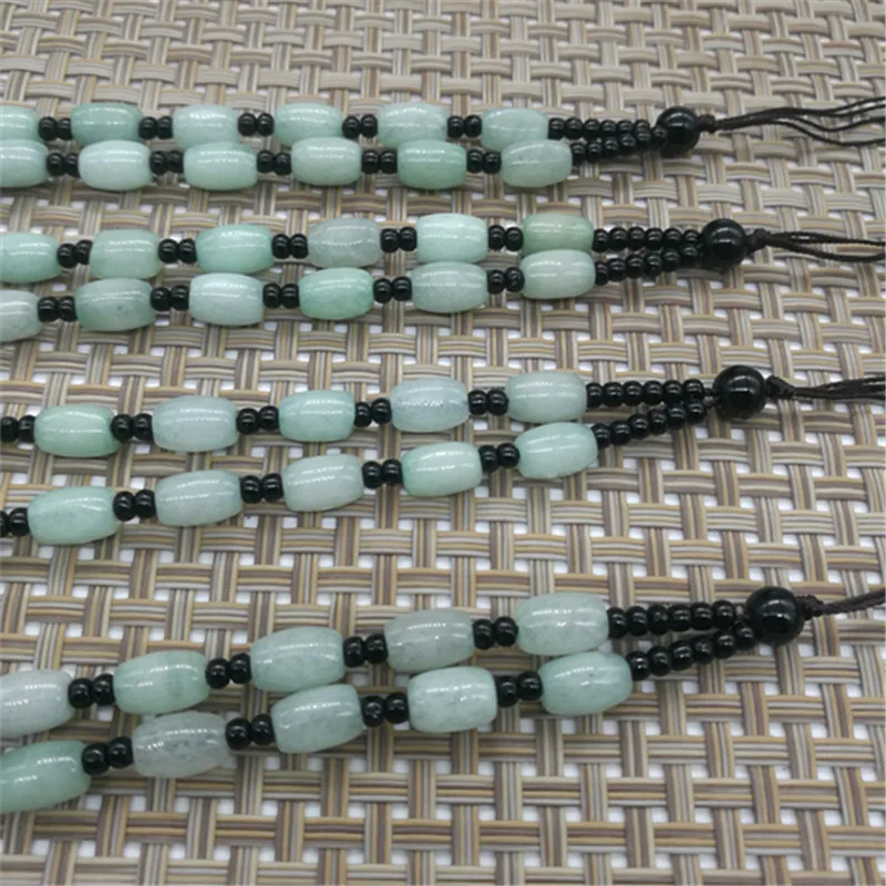 Nanyang Zhenping Chain Rope Wholesale Emerald Jade Beads Hand-Woven Lengthened Jade Bead Items Bead Necklace Lanyard