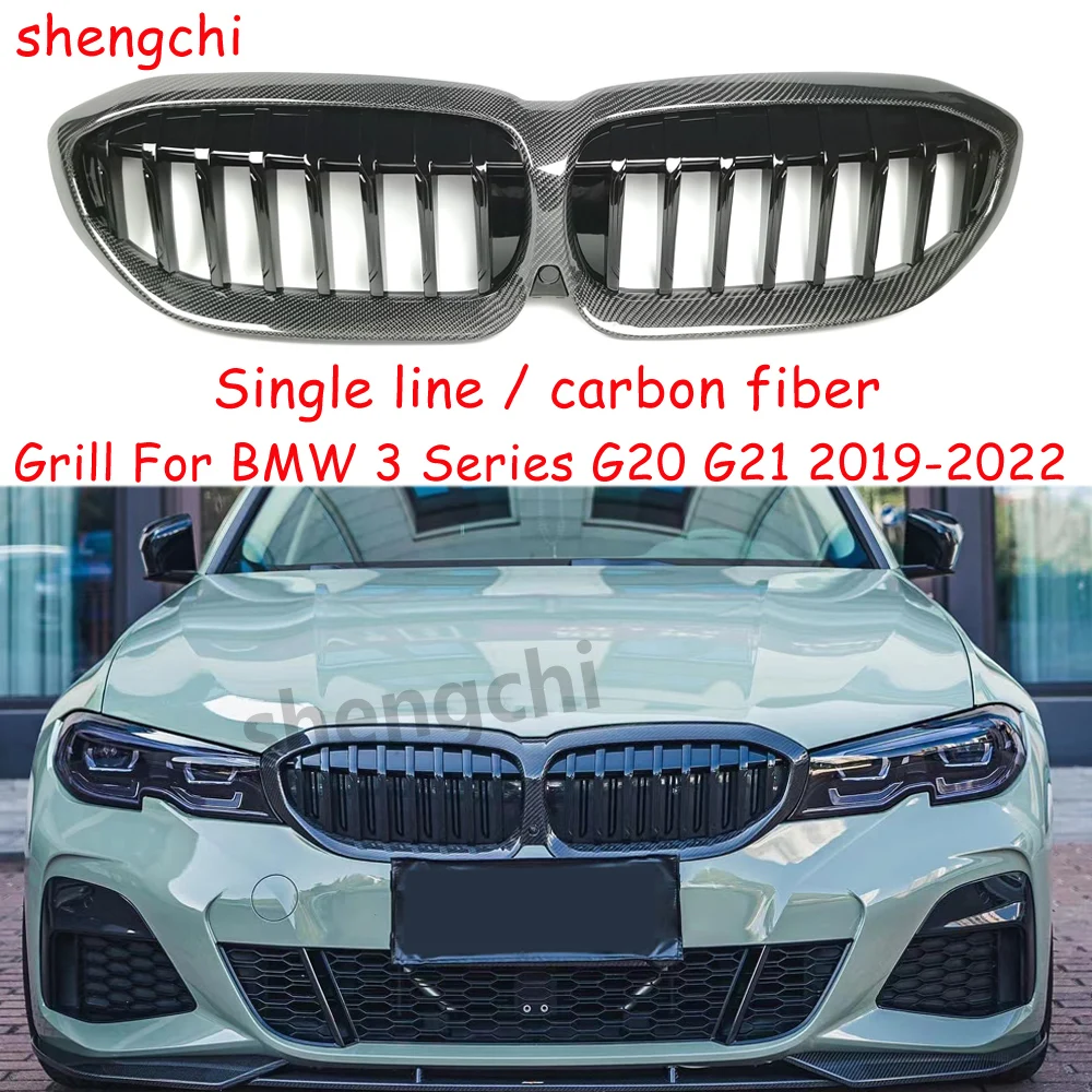 

G20 pre-lci Carbon Fiber Front Bumper Grille For BMW 3 Series G20 G21 318i 320i 330i M340i Racing Grills 2019-2022