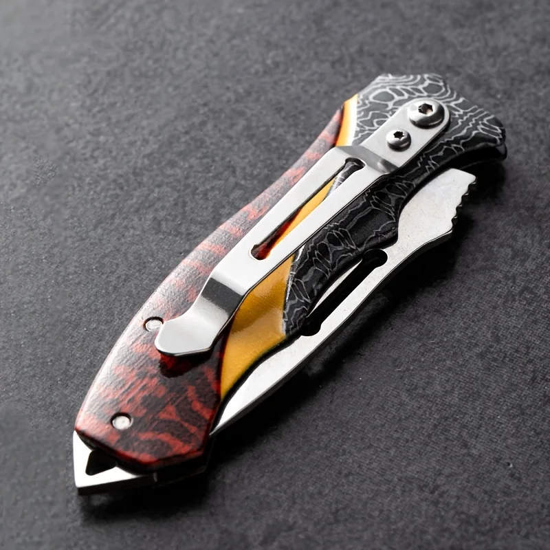 Outdoor Multifunctional Stainless Steel Mini Folding Knife High Hardness Portable Pocket Knife for Home Use and Fruit Cutting