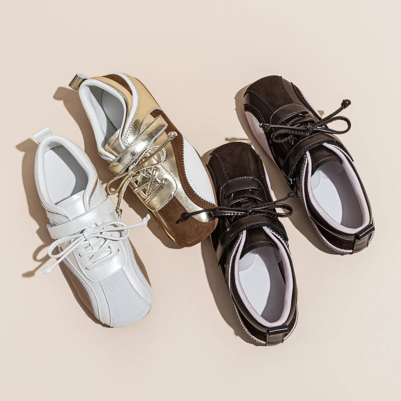 

CICIYANG 2025 women's flat sneakers shoes Non-slip Velcro Dexun women shoes Large-size colorblock casual female shoes