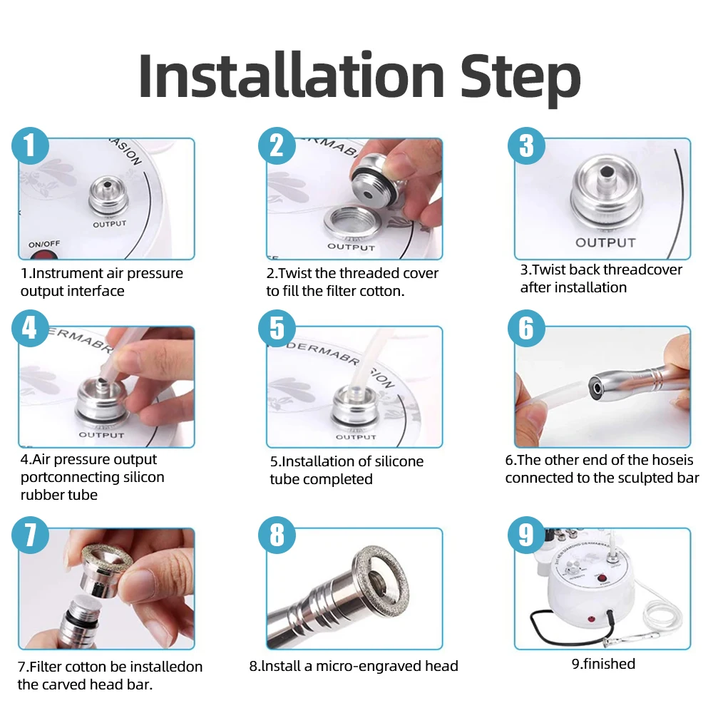 ماكينة تجميل الماسات الدقيقة ، بخاخ ماء ، جهاز فراغي للتقشير ، أداة تقشير الوجه السوداء المضادة للتجاعيد ، 3 في 1 #6