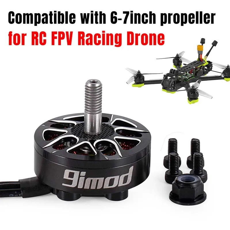 9imod X2807  Brushless FPV Drone Motor 1300KV/1500KV， 2-6S 4mm Shaft 12N14P, High Thrust for 6-7 Inch Propellers