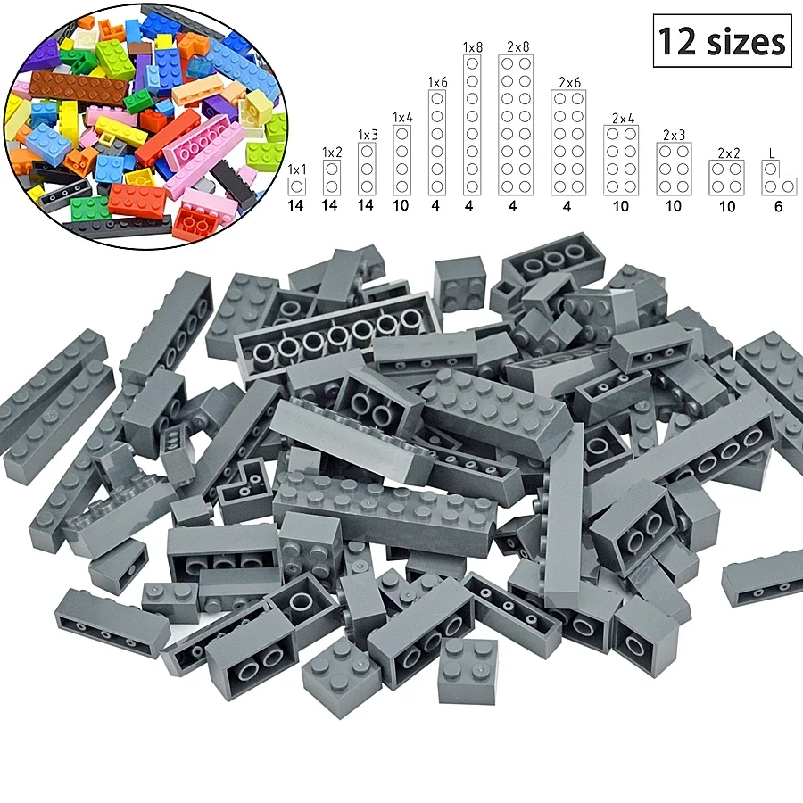 Building Blocks 104Pcs Mixed Thick Figure 12 size 16 Colors Compatible Classic Baseplate Educational Creative Toys For Children