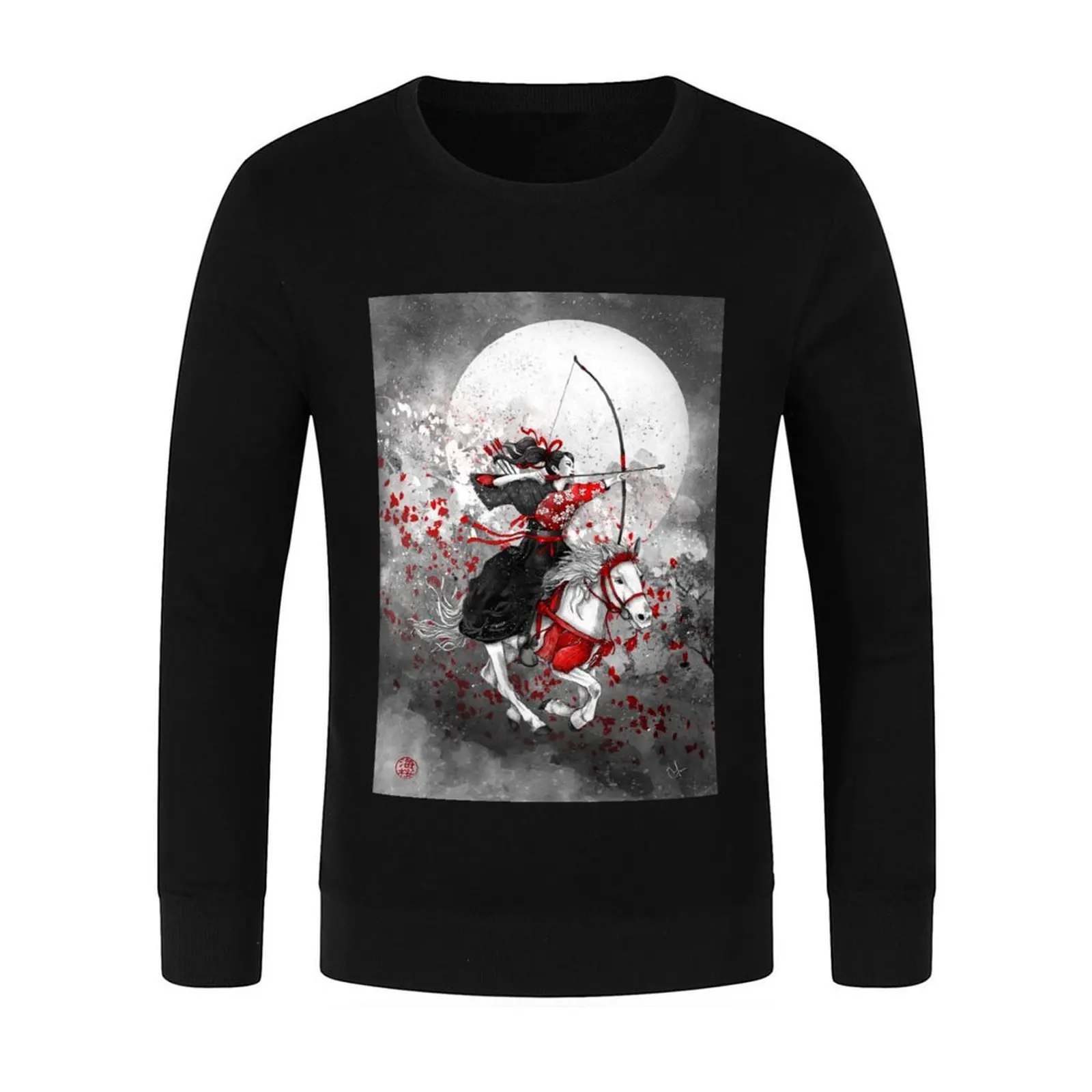 الحصان والراكب - Yabusame البلوز الخريف ملابس الرجال العرق قميص جرافيك تي شيرت الرجال بلوزات للرجال