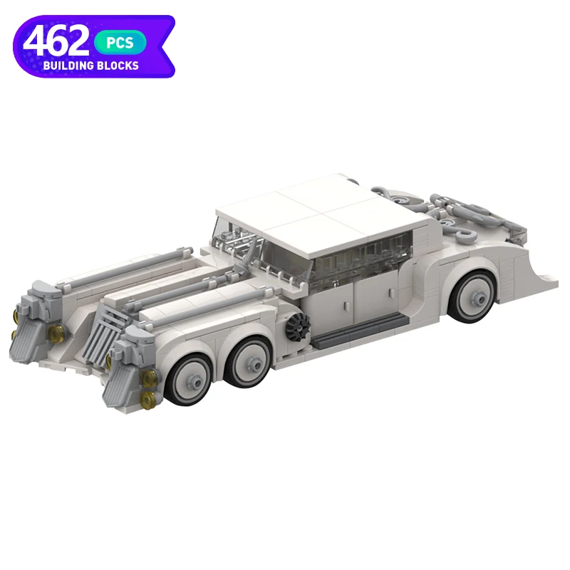 MOC White Car Extraordinary Gentlemened Spirit Nemod Building Blocks Assembly Model MOC-160812 Speed Champion Car Brick Toy Gift