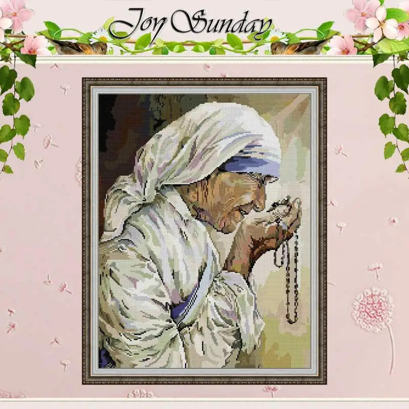 

Mother Teresa Patterns Counted Cross Stitch Set DIY 11CT 14CT 16CT Stamped DMC Cross-stitch Kit Embroidery Needlework Home Decor