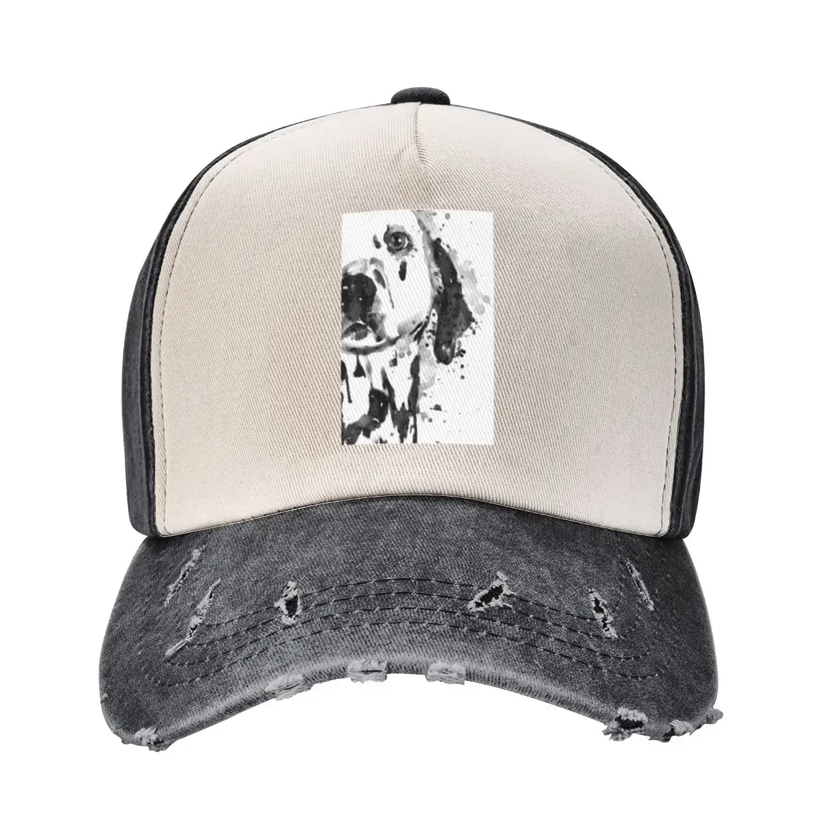 Black And White Half Faced Dalmatian Dog Baseball Cap Luxury Cap western Hat Uv Protection Solar Hat Golf Hat Hats Man Women's