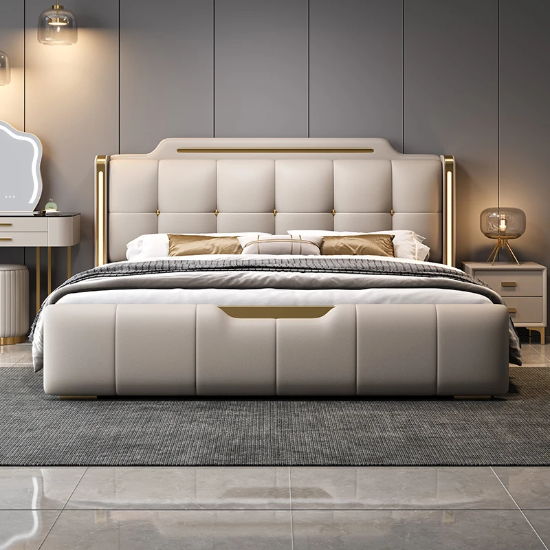 

Multifunctional Luxury Massage Bed European Modern Massage Bedroom Tatami Design Bed Leather Sleeping Muebles Unique Furniture