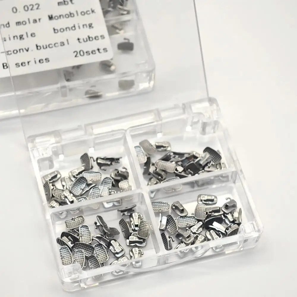 

20 Sets 80pcs Dental Orthodontic MBT 0.022 Monoblock Buccal Tubes Non-Convertible Single Bonding 1st/2nd Molar Bondable Dentist