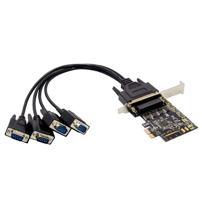 PCIE AX99100 1 Out 4S DB-9 Pin RS232 Serial Port Card Industrial Serial COM1 Port Expansion Card for PC