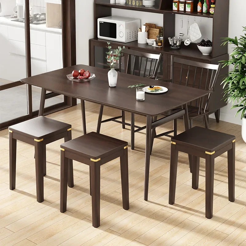Solid wood stool can be stacked Chinese living room household square stool shoe cabinet ins original chair