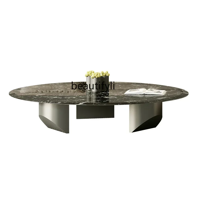 

X18 Pure Natural Luxury Stone Endtable Marble Villa Living Room Light Luxury Suspension Tea Table