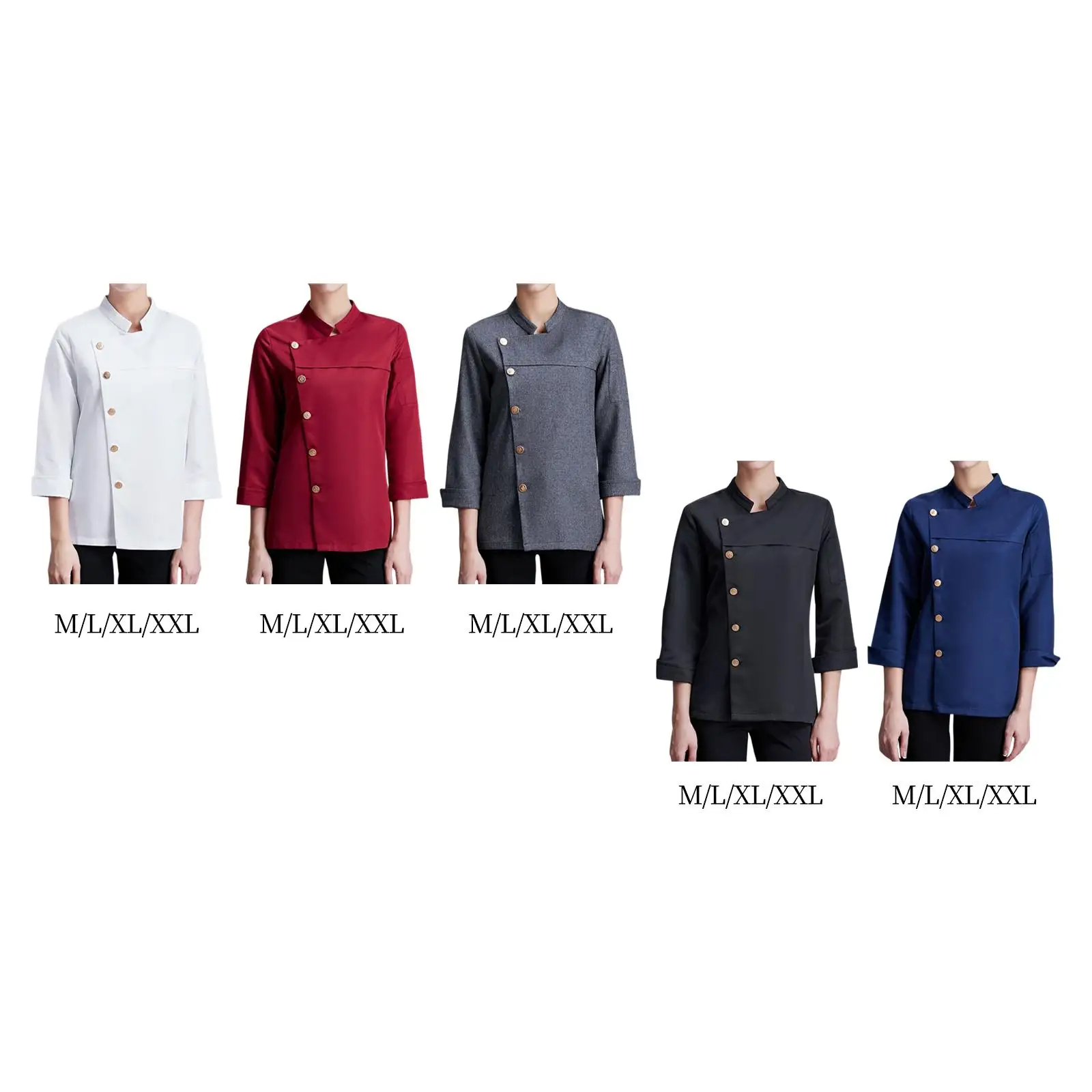 Breathable Chef Jacket for Men Women Long Sleeve Unisex Cooking Coat Uniform Kitchen Work Wear Restaurant Baking Outfit