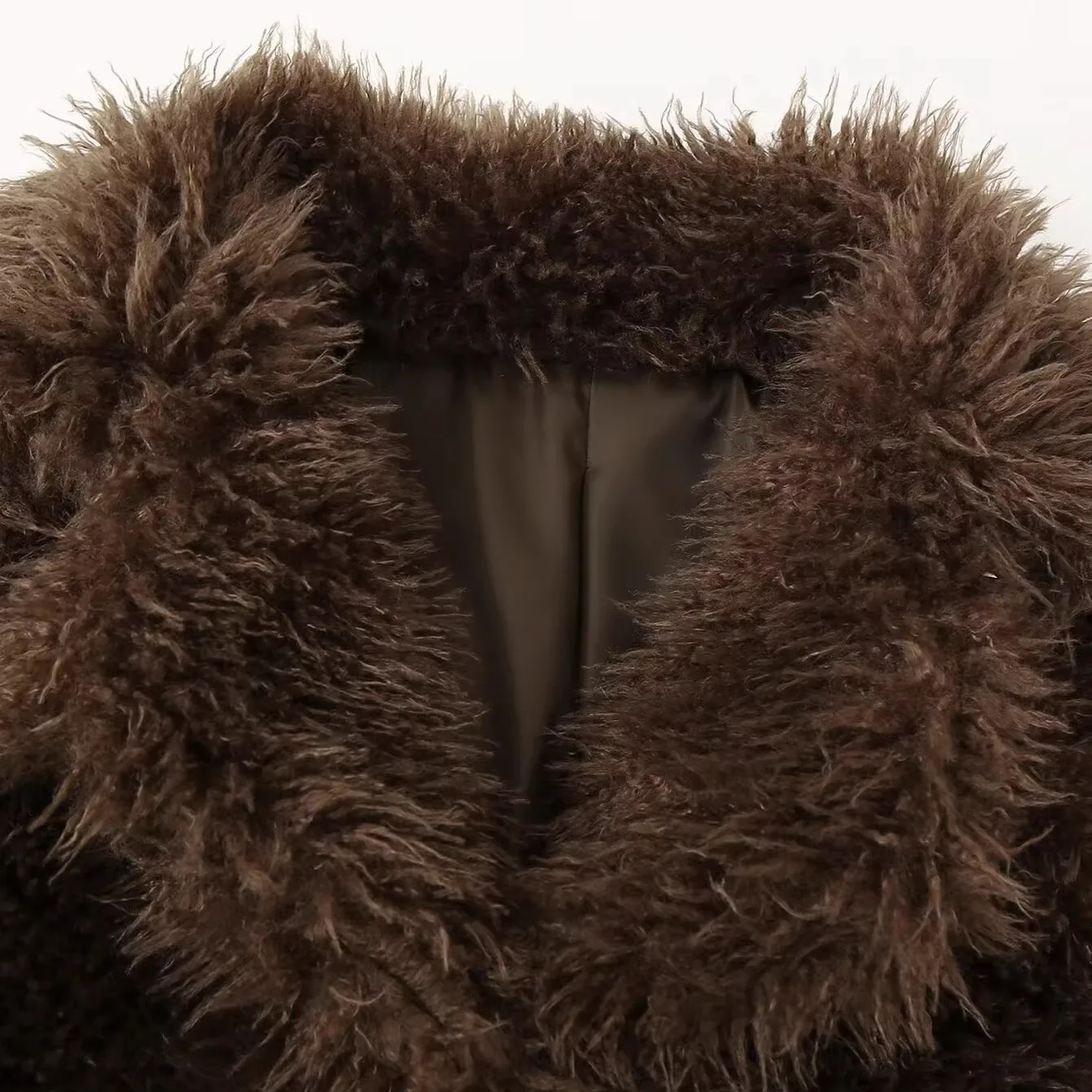 JNLEAOG Modny, uniwersalny płaszcz z efektem sztucznego futra, nowy jesienny model damski, styl uliczny, długi płaszcz.