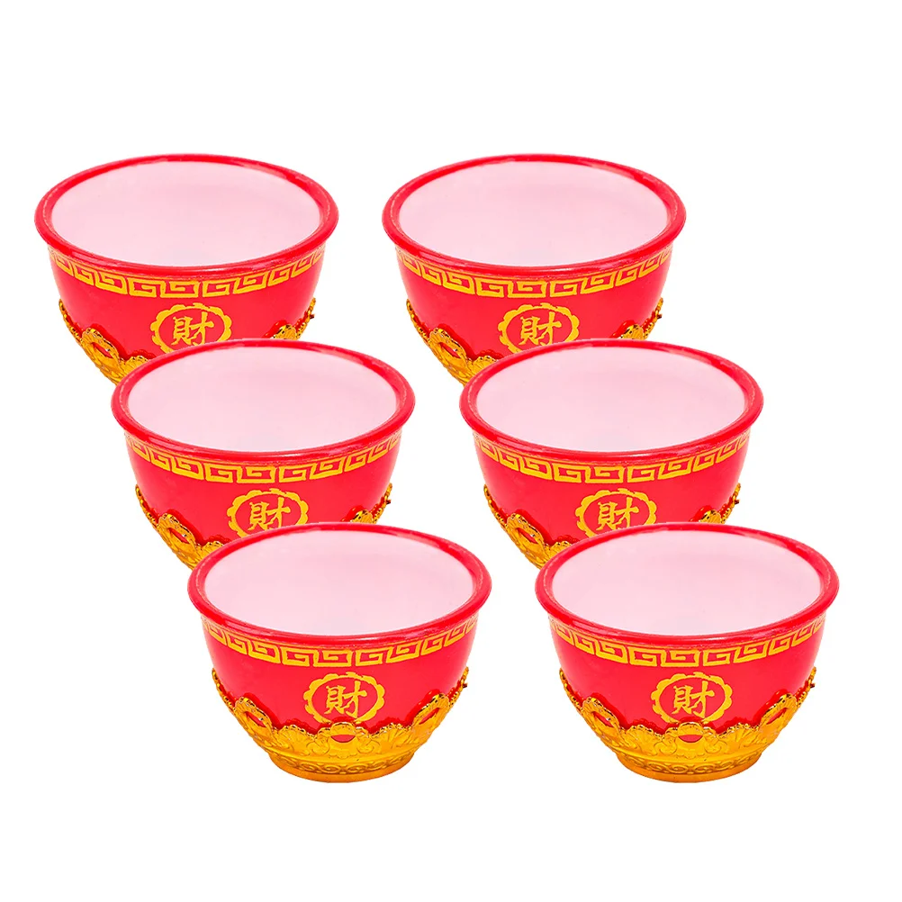 6 قطعة كوب تقديم المياه كوب عبادة دقيق للاستخدام في المعبد وديكور المنزل سطح أملس مصقول متعدد الوظائف