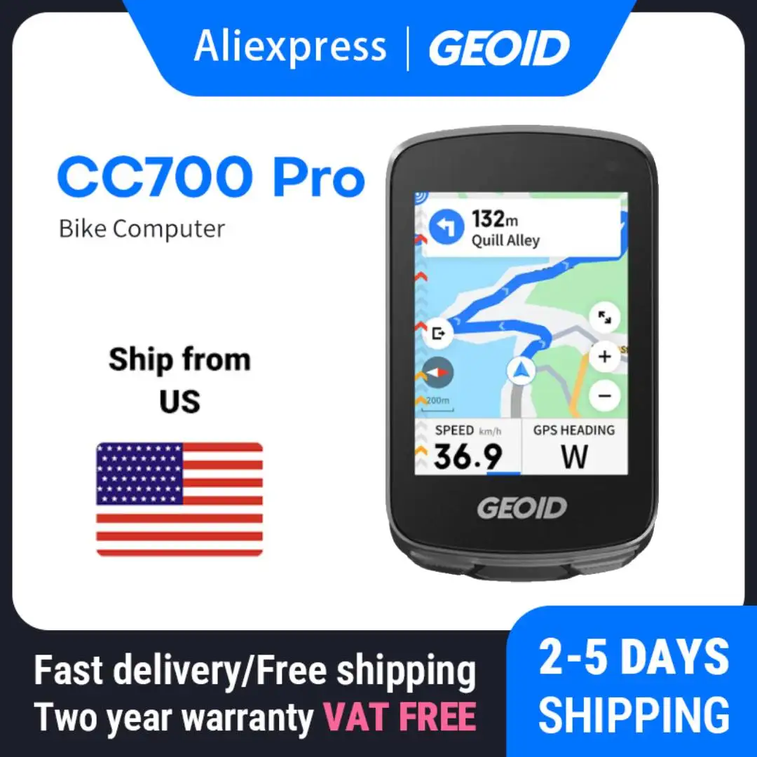 GEOID CC700 Pro Bicycle Computer GPS 2.8-Inch Touchscreen Bike Speedometer Global Map Navigation Cycling Odometer for Strava