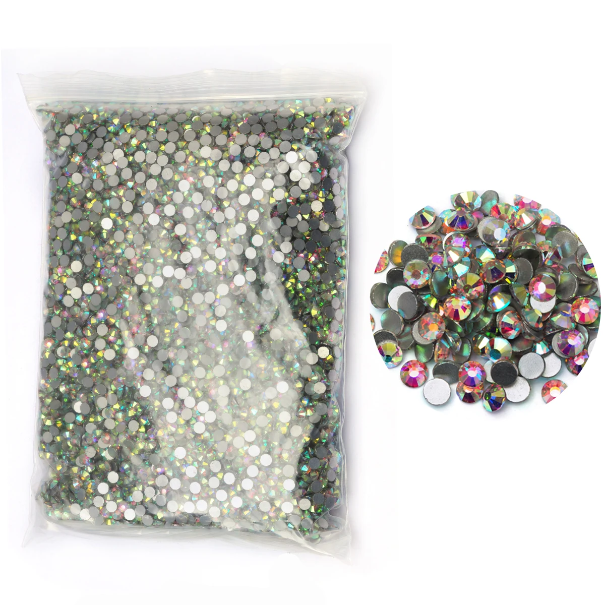 

PUBRILEX 14400PCS No Hot-fix Glass Rhinestones Flat-back Round DIY Home Decorations Crystals Nail Charms Diamond Beads For Bags