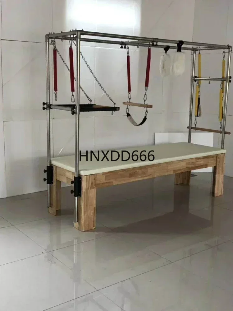 بيلاتيس معدات كبيرة سرير مرتفع خشب متين سرير مسطح كرسي مستقر يحمل برميل الصالة الرياضية استوديو معدات التدريب الشخصي #2