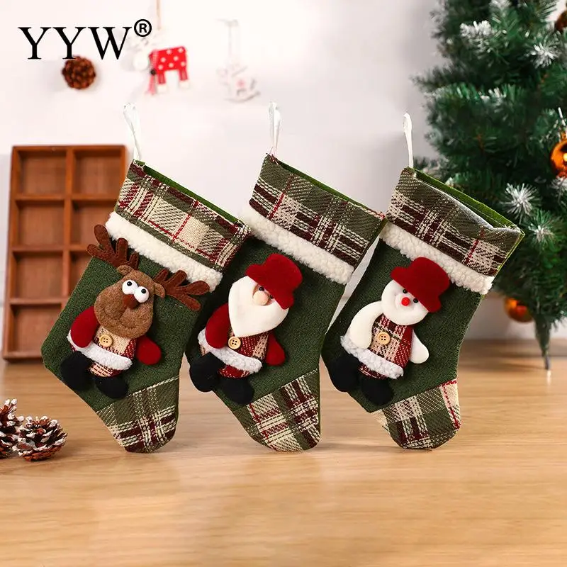 

Christmas Stockings Sack Xmas Gift Candy Bag Noel Christmas Decorations for Home Navidad 2022 New Year Sock Christmas Tree Decor