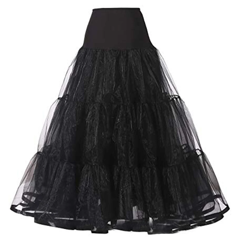 99CM Free Long Women's 50s Ankle Length Petticoats Wedding Petticoat Slips Crinoline Underskirt for Prom Evening Wedding Dresses