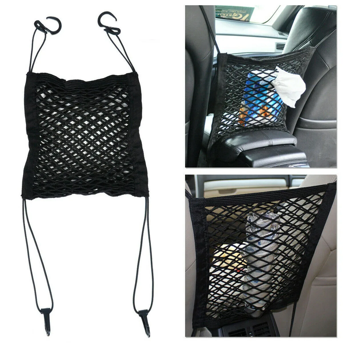 

Bag Car Storage Net Black Cargo Elastic Storage Trunk Accessory Universal Mesh Net Nylon Organizer Replacement