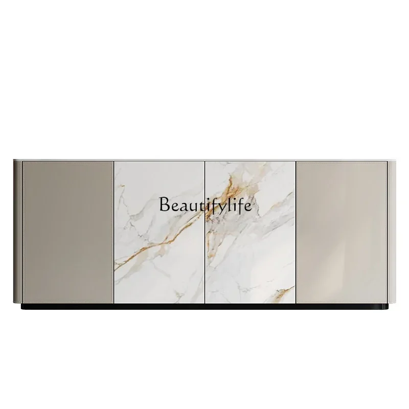 

Italian minimalist rock slab mystery cabinet modern simple door partition storage decorative cabinet householdLX