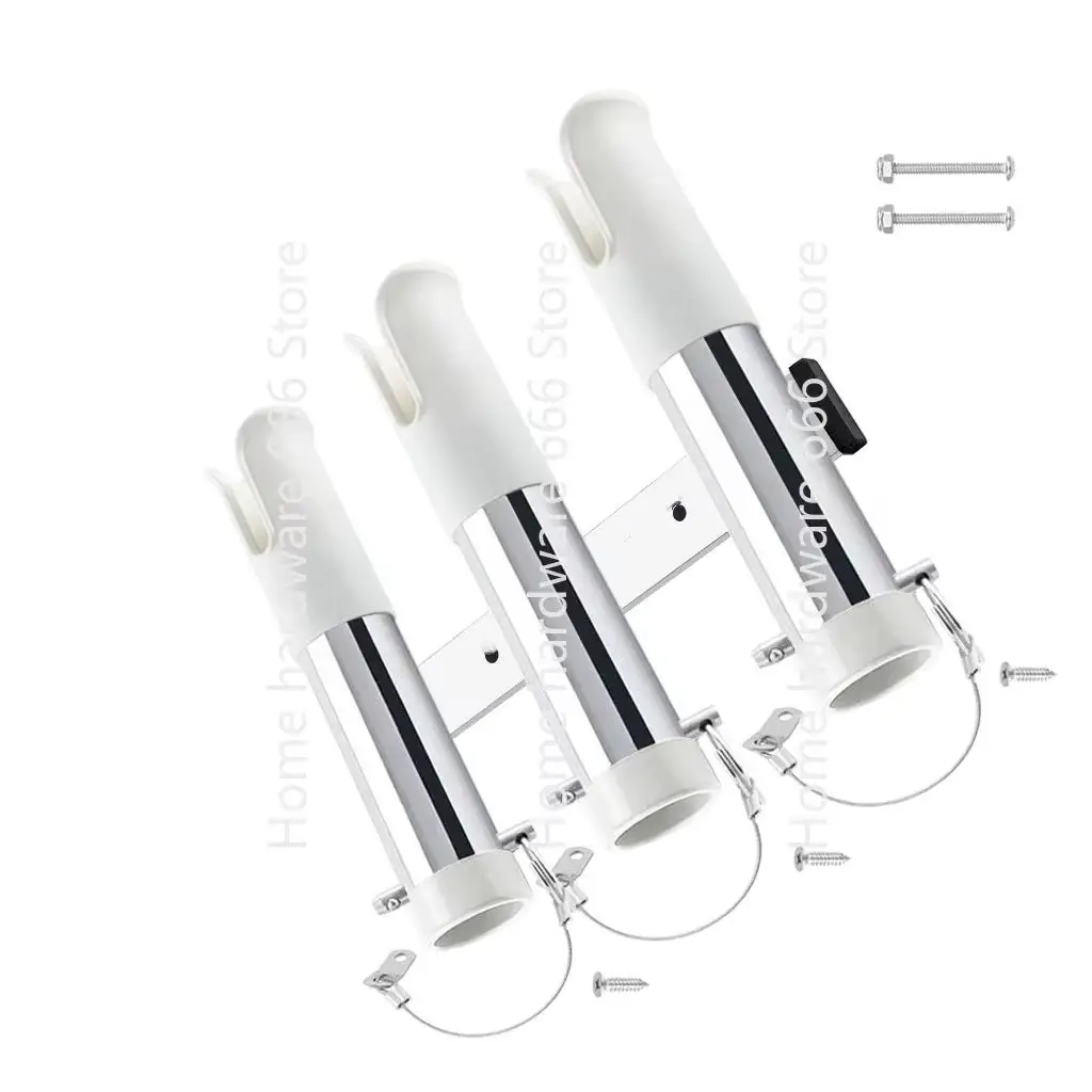

3 Tube Stainless Steel Fishing Rod Holder With Protect Cap Boat Fishing Rod Rack Holder Portable Pole Tube Mount Bracket Socket