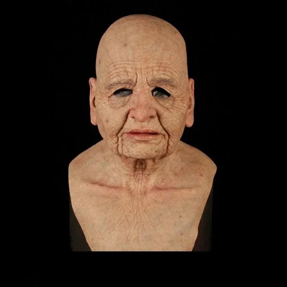 Oldster Latex Mask for Men Realistic Face Masks Grandfather Human Face Mascara De Latex Full Face Halloween Cosplay Horror Mask - Image 5