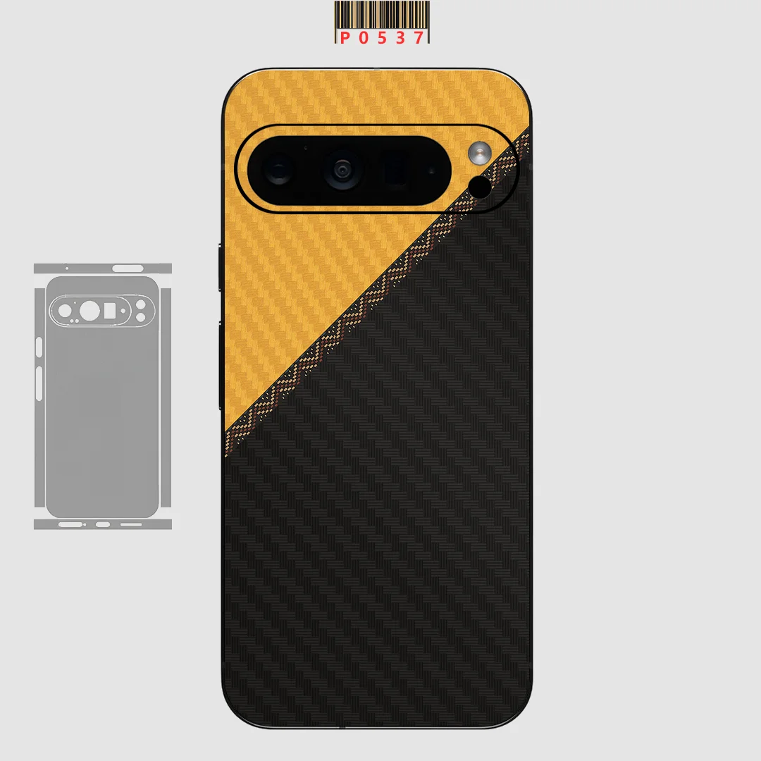 Calcomanía de fibra de carbono para Google Pixel 10, 9, 8, 7 Pro, 6, 6pro, película protectora de pantalla trasera, funda, envoltura de macarrón, pegatina mate