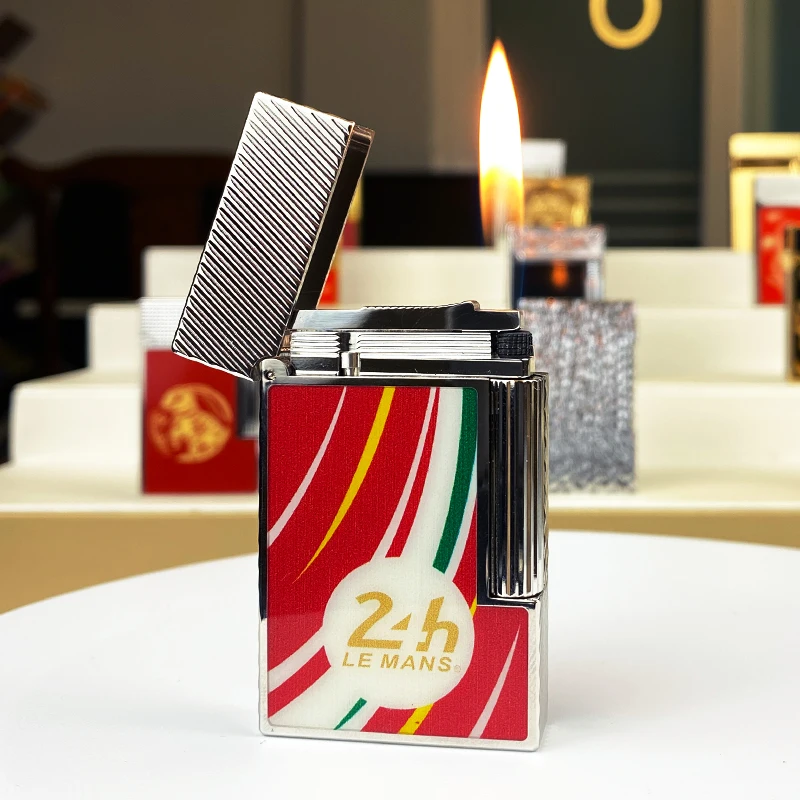 

Роскошная бутановая зажигалка с одним и двойным пламенем, новое памятное издание, пинг-звук, курильщик сигарет с натуральной краской 11273