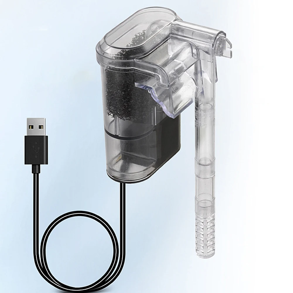 Compact and Efficient USB Fish Tank Filter Wall Mounted Design with Adjustable Flow Rate for Better Filtration