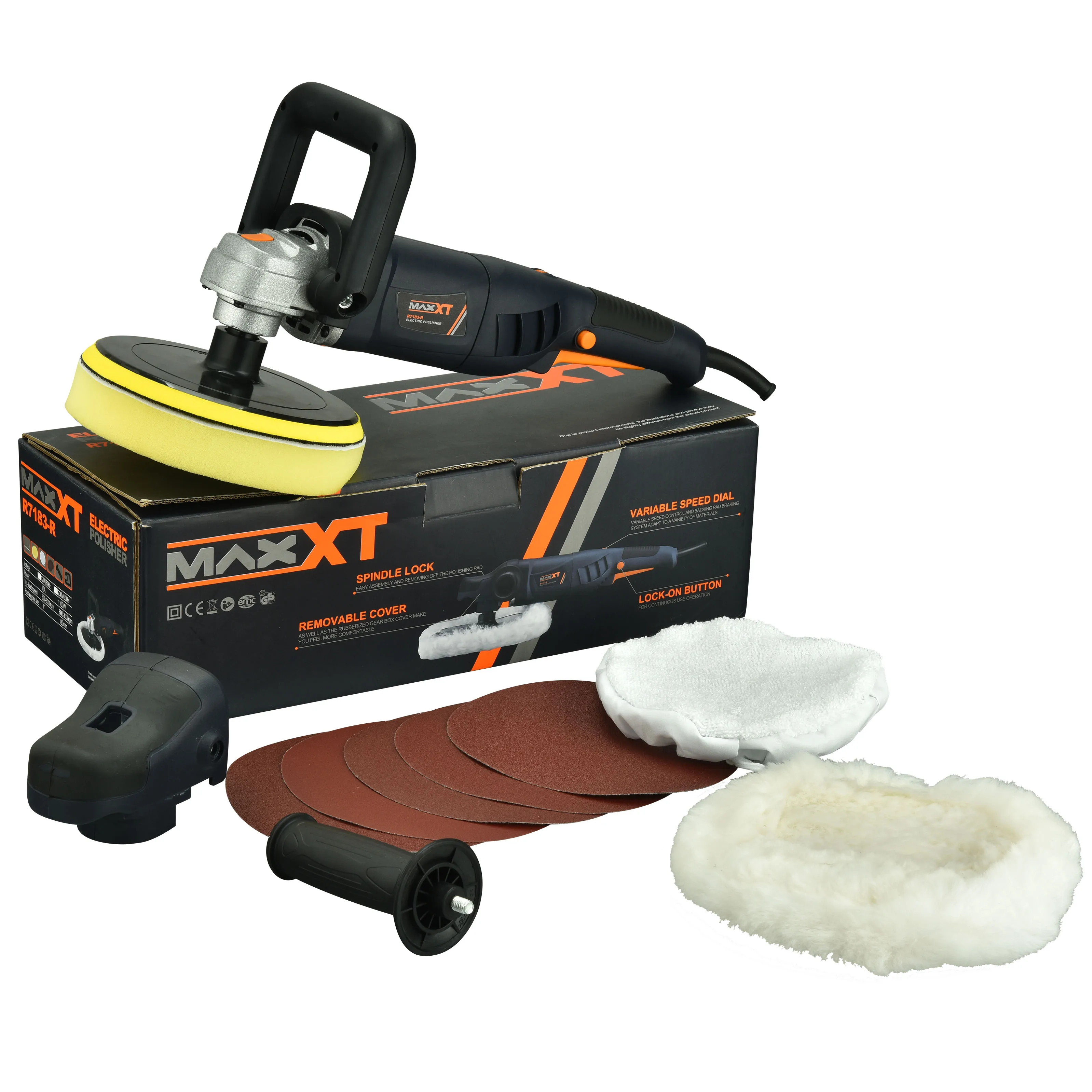 MAXXT 1100W 110V 180mm Electric Car Polisher Machine Speed Adjustable Rotary Car Waxing Buffer Polishing Machine