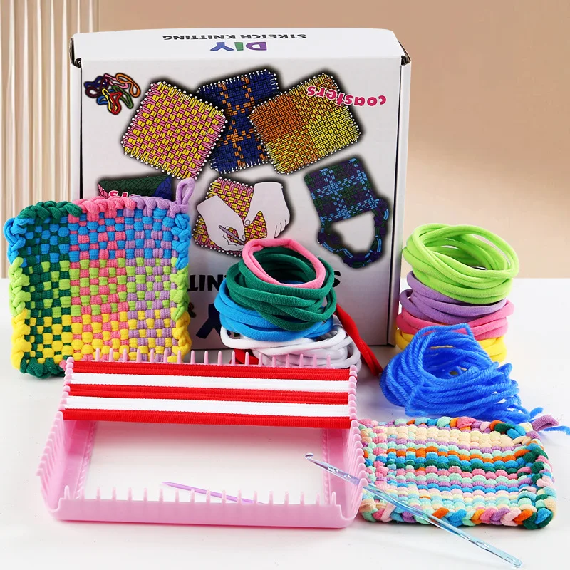 DIY Weaving Toy for Ages 3+ Years Kids, Stretchy String Craft Kit with Colorful Bands | Learn Patterns & Fine Motor Skill