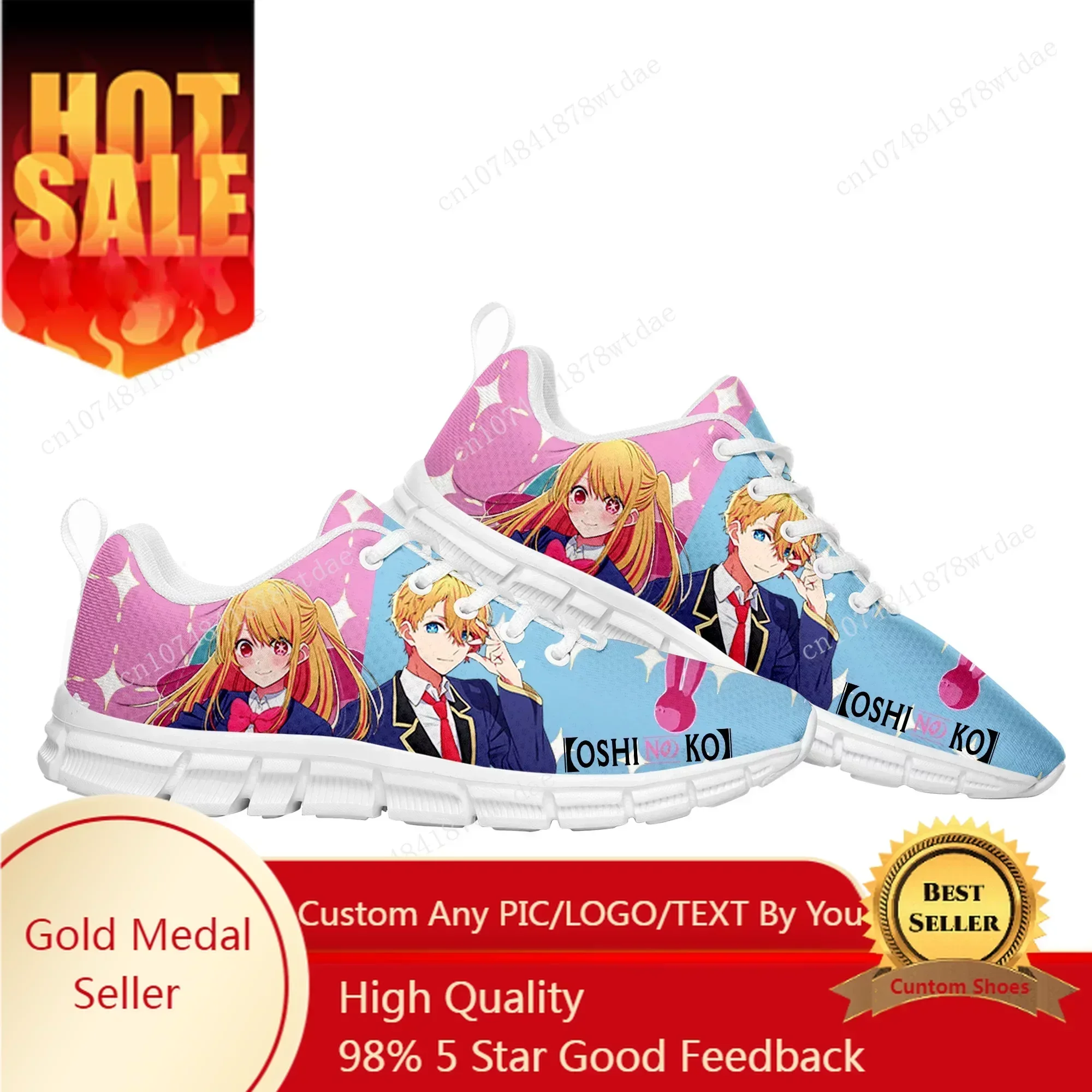Oshi No Ko Sports Shoes Mens Womens Comfortable Sneakers Hoshino Ai High Quality Manga Comics Sneaker Custom Shoe