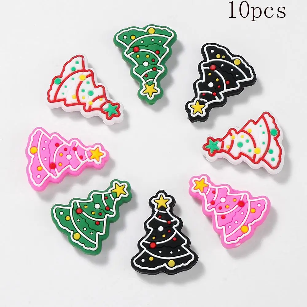 5/10Pcs Fashion Christmas Tree Silicone Beads Cartoon Focal Bead For Jewelry Making DIY Beaded Pen Necklace Bracelet Accessories