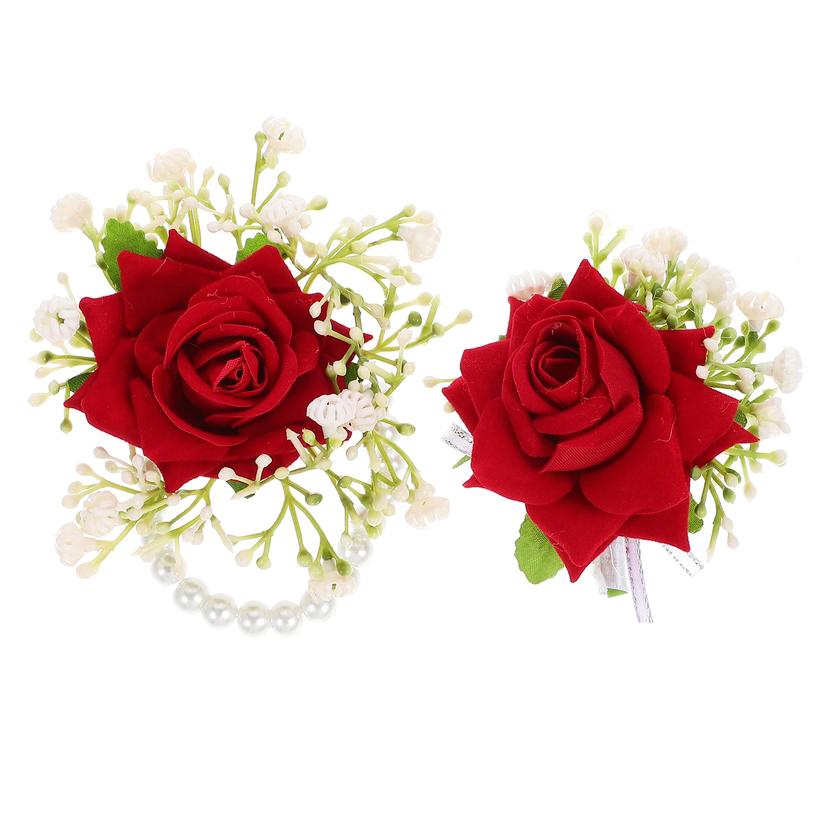 

Wrist Flower Artificial Wedding Bridal Bridesmaid Artificial Flower Boutonniere Wristlet Boutonniere Silk FreshFlower Set Girl