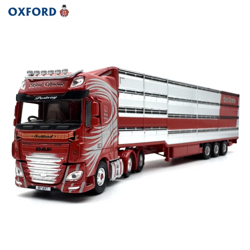 Diecast OXFORD 1:76 Scale DAF-XF Euro 6 Livestock Transport Truck Alloy Car Model