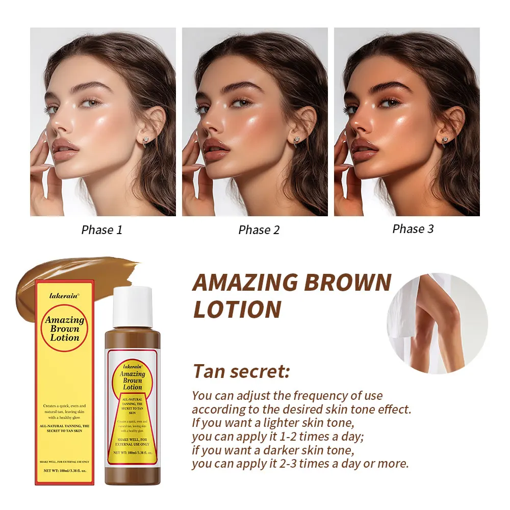 Bräunungsbeschleuniger-Lotion, natürliche organische Inhaltsstoffe, dunkle, künstliche Bräune, langanhaltender Ton, wasserfeste, schweißfeste Bräunungslotion