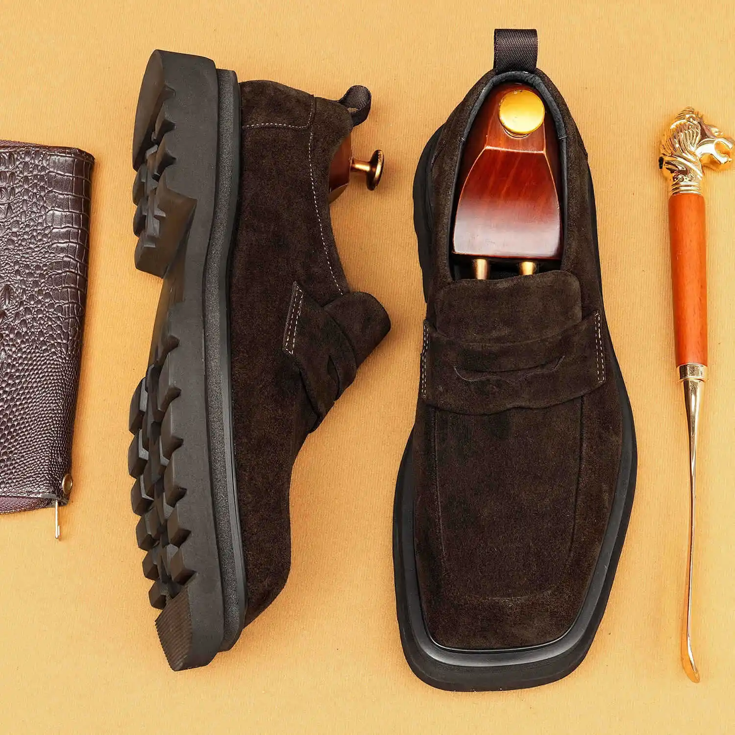 

2026 New Mens Business Casual Leather Shoes Genuine Leather Formal Loafers