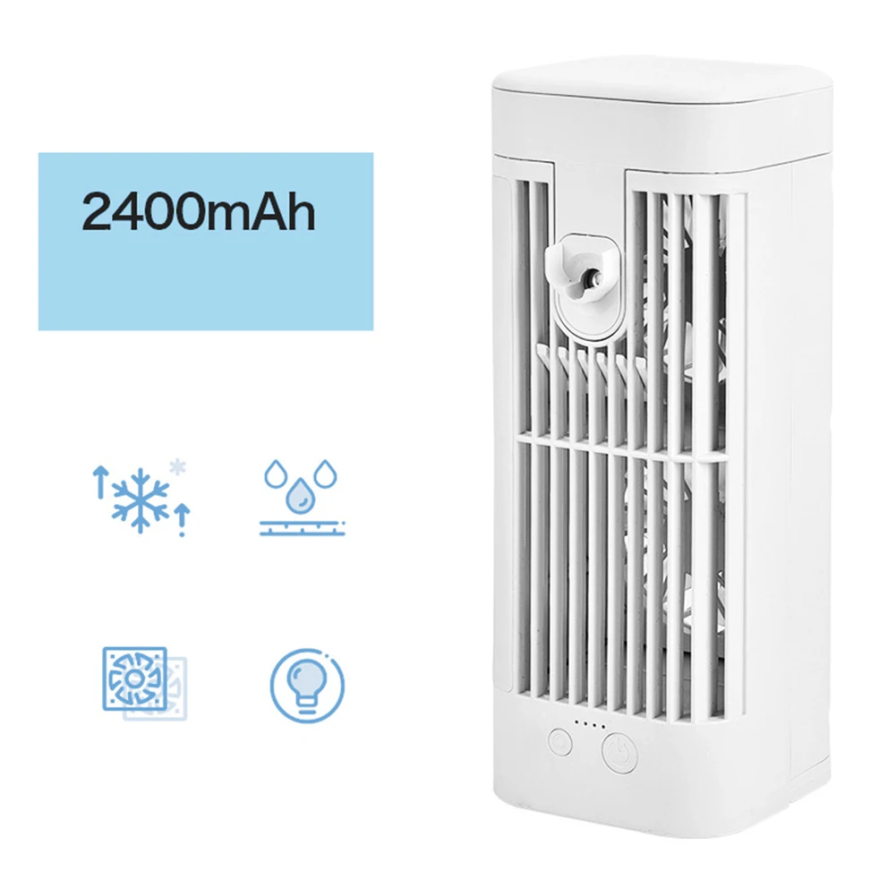Aire acondicionado compacto Mini aire acondicionado estructura ligera enfriador de aire portátil silencioso duración de la batería 8,5*8,5*22cm
