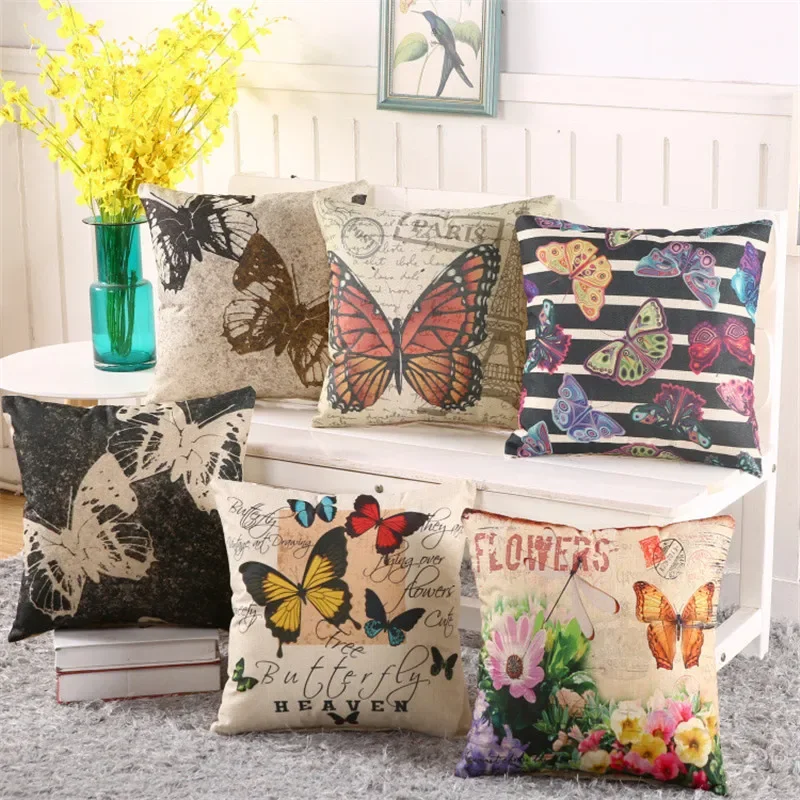 

45x45cm Cartoon Animal Printed Sofa Cushion Cover Cotton Linen Home Decorative Throw Pillowcase