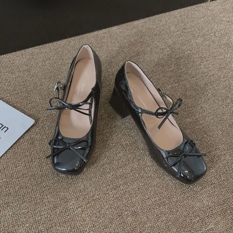 

Французская элегантная женская обувь Мэри Джейн, весна-лето 2022, туфли-лодочки на высоком каблуке с серебряным бантом, увеличивающие рост, универсальный шикарный дизайн