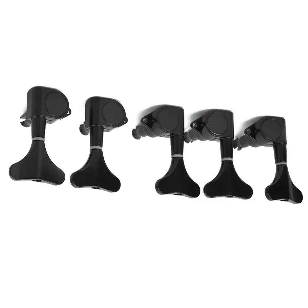 Metal ​Bass Tuners​ ​5‑String ​3R2L Configuration ​Bass Tuning Pegs​ ​18:1 Gear Ratio​ ​Electric Bass Machine Heads​