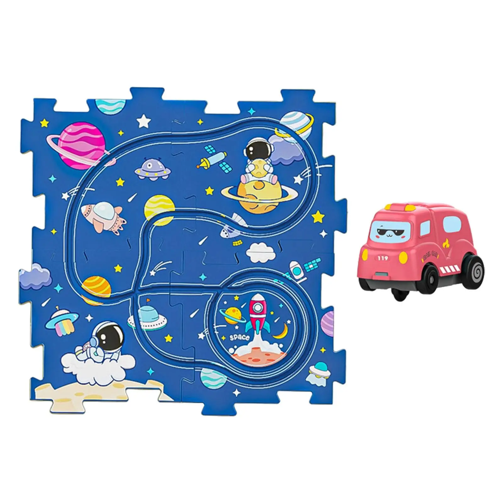Kids Puzzle Track Car Set Montessori Educational Toy for Boys Girls Ages 3 Plus STEM Learning Activity Gift