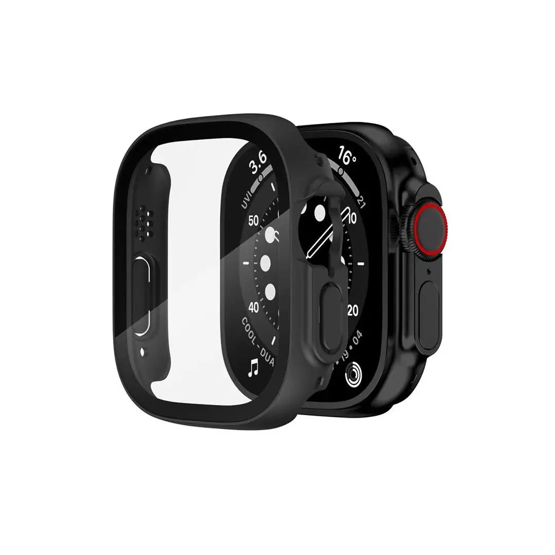 แฟชั่นสีนาฬิกาสำหรับ Apple IWatch 8 7 S7 S8 Ultra Case PC กรอบป้องกันหน้าจอแก้วฟิล์ม41มม.45มม.49มม.