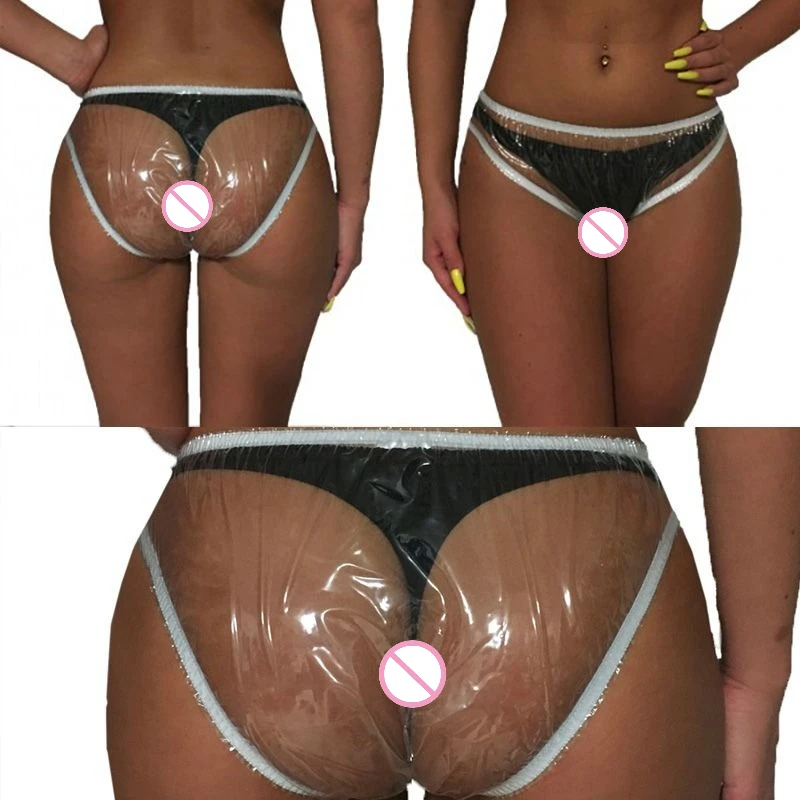 واضح شفاف PVC سراويل الترا لينة منخفضة الارتفاع مثير الملابس الداخلية النساء ملخصات بيكيني الساخن صفيق الملابس الداخلية البلاستيكية شير غير مرئية